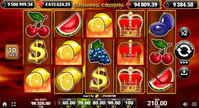 RTP and Volatility of Shining Crown